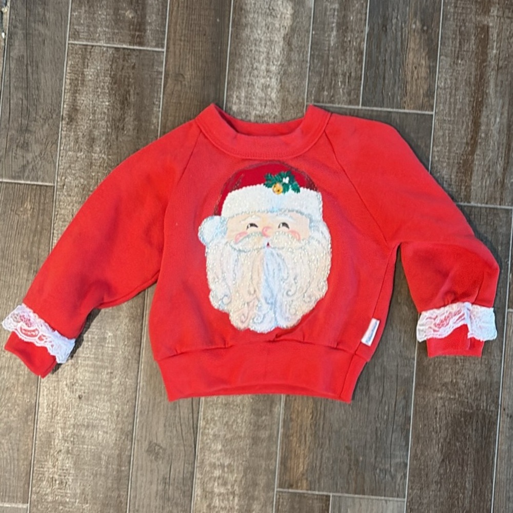 Vintage 90s Y2K Toddler Christmas Santa Sweatshirt